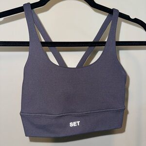 off black / onyx set active luxform scoop neck sports bra